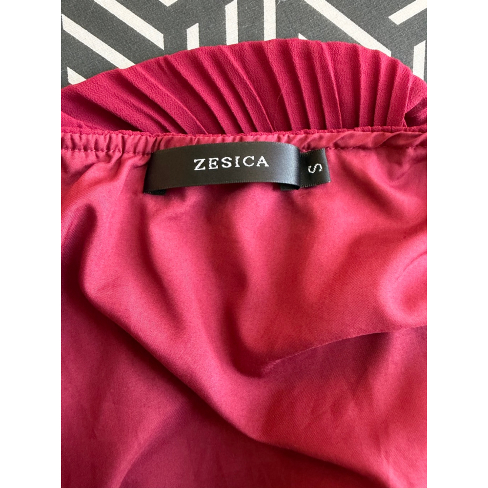 ZESICA Burgundy Pleated One Shoulder Mini Dress S - Picture 5 of 5